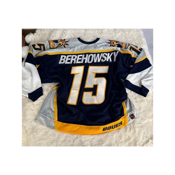 VTG Bauer NHL Jersey Berehowsky 1998 Fight Strap Nashville Predator Size 54